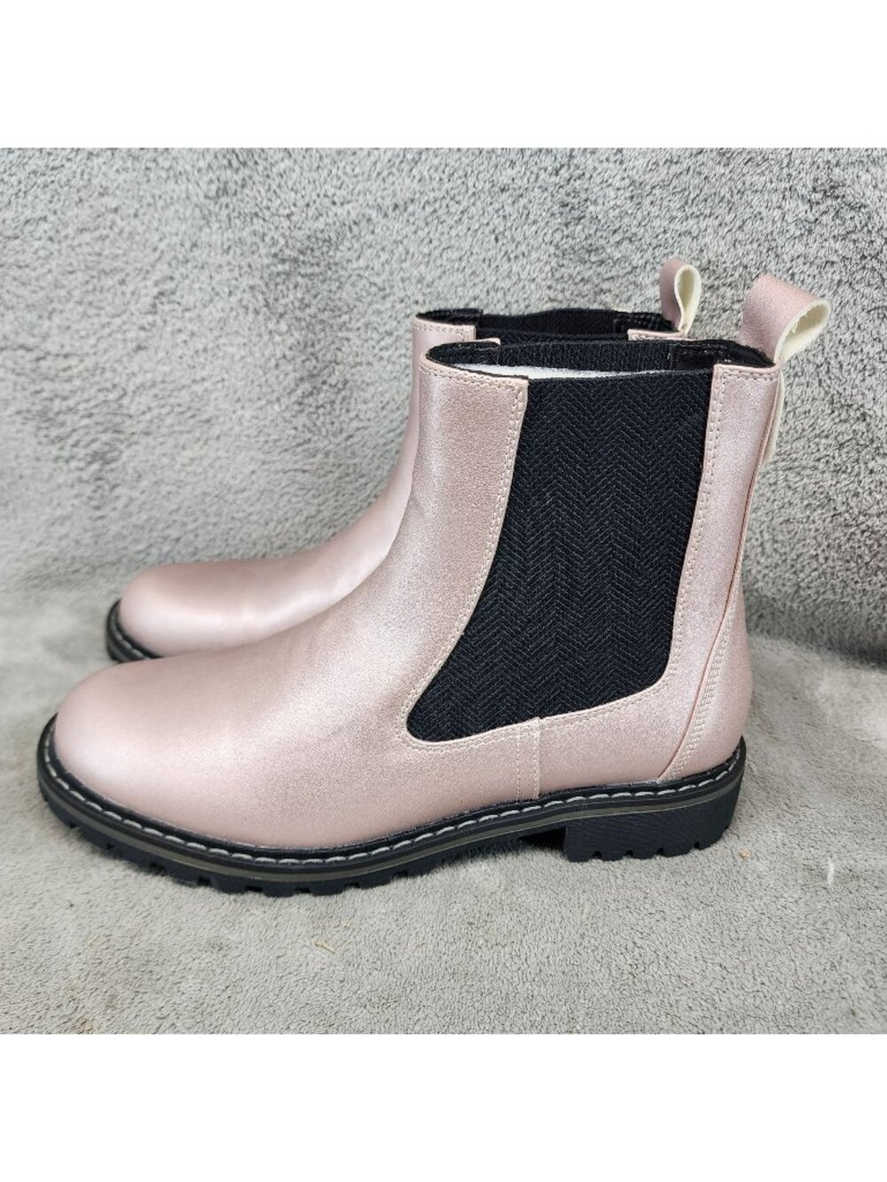 Corkys Shoes Womens Size 10 To Be Honest Pink Shimmer Faux Leather Boots *Read*